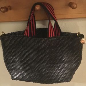 Claire V basket weave purse
